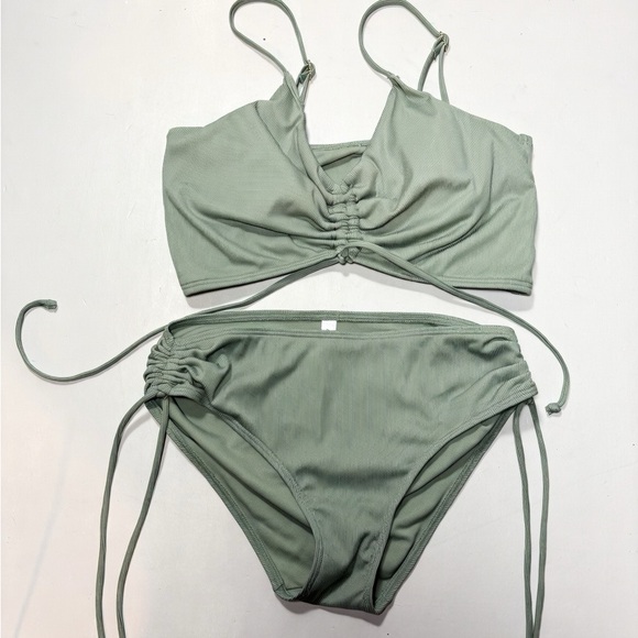 Aqua Other - Aqua Sage Green Ribbed Bikini Set